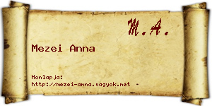 Mezei Anna névjegykártya